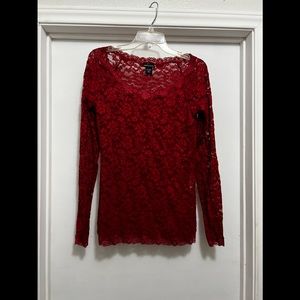 LACY RED/BURGUNDY TOP
